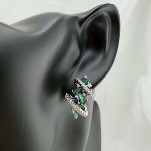 Timeless Silver and Green Earrings